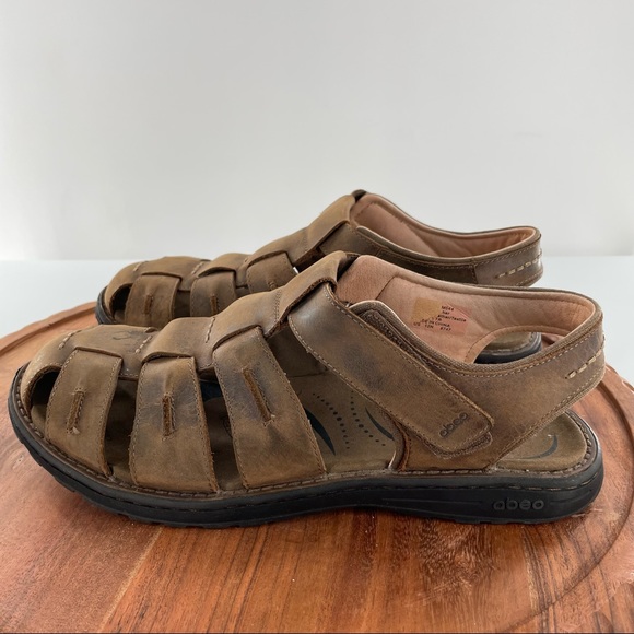 ABEO Men's Brandon Neutral Dark Brown sandals size 12 - Picture 4 of 12